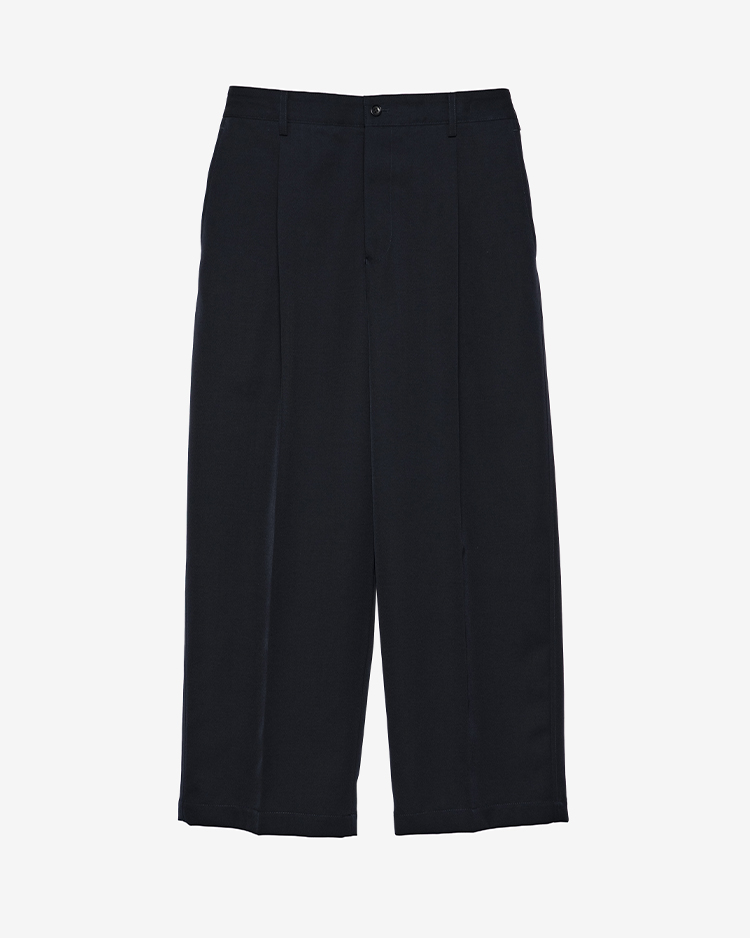 Graphpaper (MEN) / Scale Off Wool Wide Slacks / NAVY