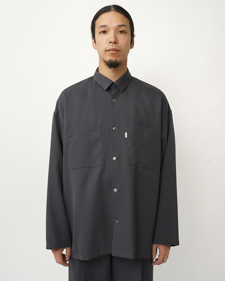 Graphpaper (MEN) / Scale Off Wool Box Shirt / C.GREY
