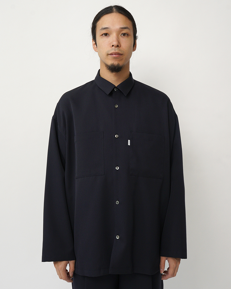 Graphpaper (MEN) / Scale Off Wool Box Shirt / NAVY