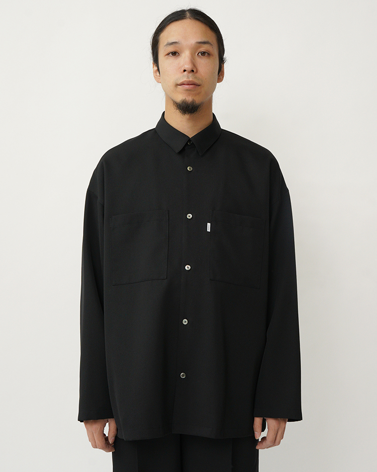 Graphpaper (MEN) / Scale Off Wool Box Shirt / BLACK