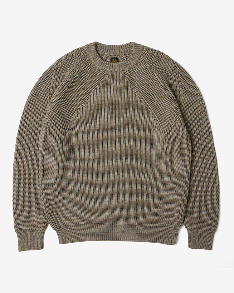 BATONER (MEN) / SIGNATURE CREW NECK / MELANGE BROWN