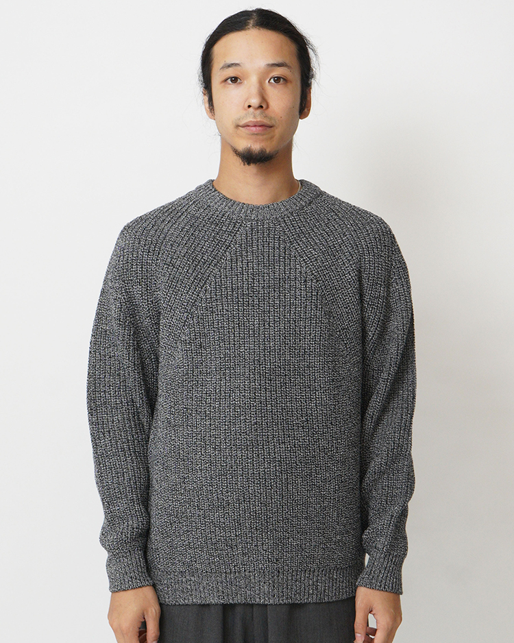 BATONER (MEN) / SIGNATURE CREW NECK / IVORY × BLACK