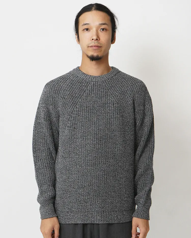 BATONER (MEN) / SIGNATURE CREW NECK / IVORY × BLACK