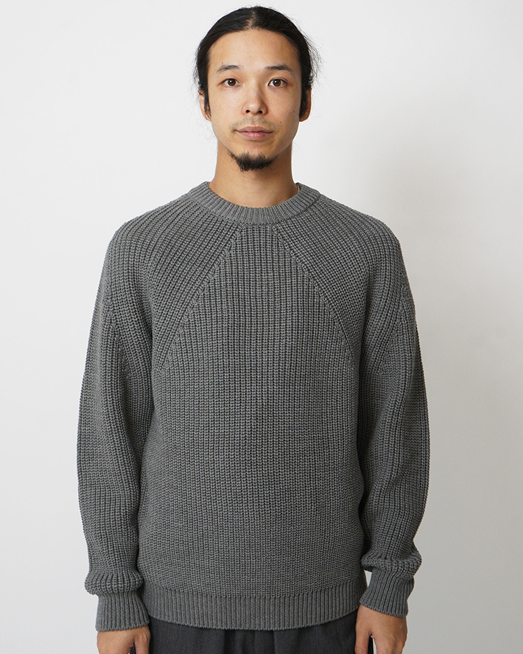 BATONER (MEN) / SIGNATURE CREW NECK / MELANGE GRAY