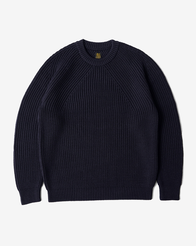 BATONER (MEN) / SIGNATURE CREW NECK / NAVY