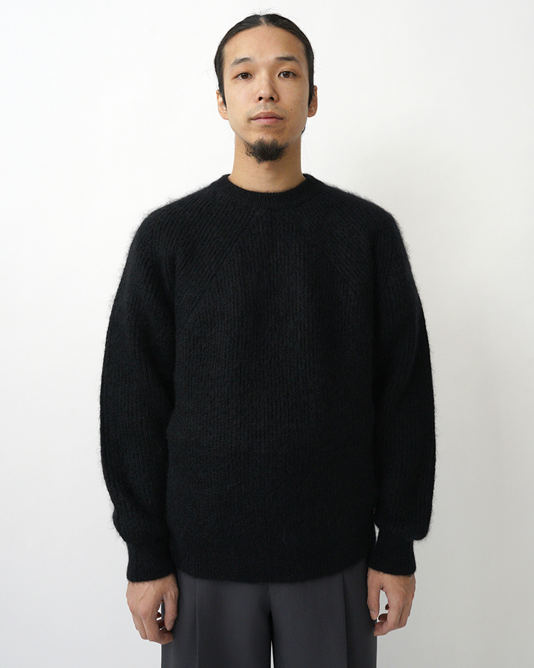 BATONER (MEN) / PURE MOHAIR SIGNATURE CREW NECK
