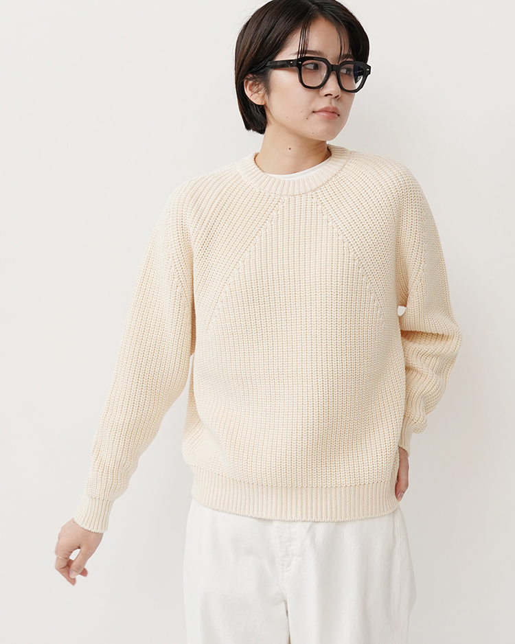 BATONER (WOMEN) / SIGNATURE CREW NECK / IVORY