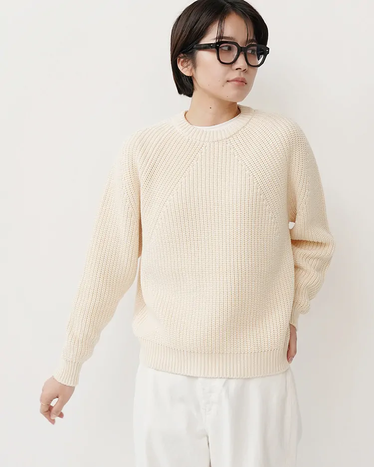 BATONER (WOMEN) / SIGNATURE CREW NECK / IVORY