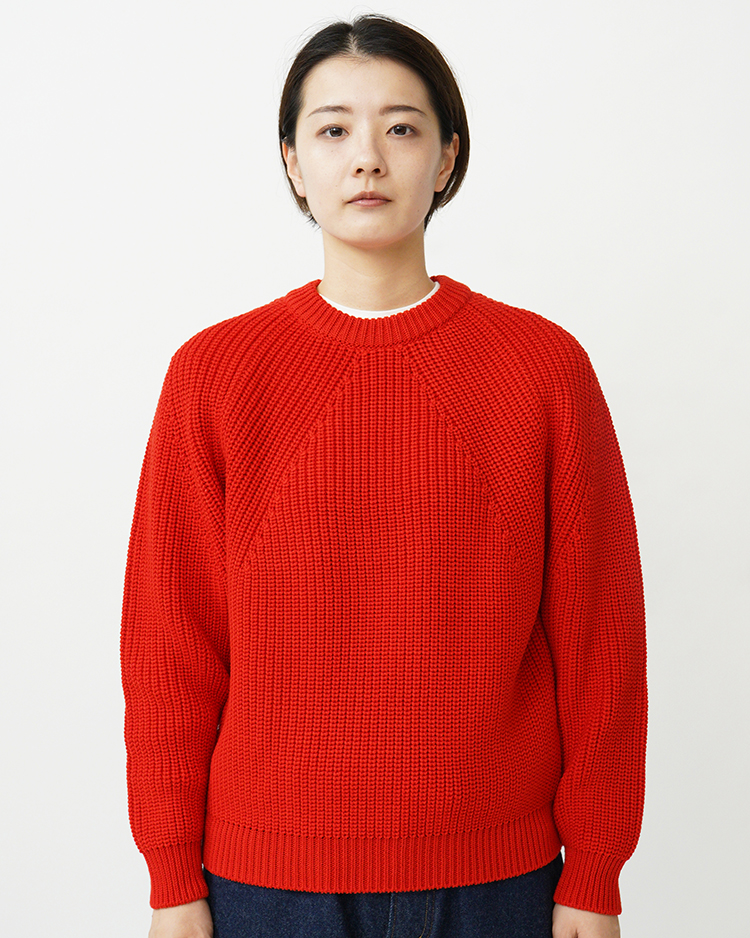 BATONER (WOMEN) / SIGNATURE CREW NECK / VERMILION