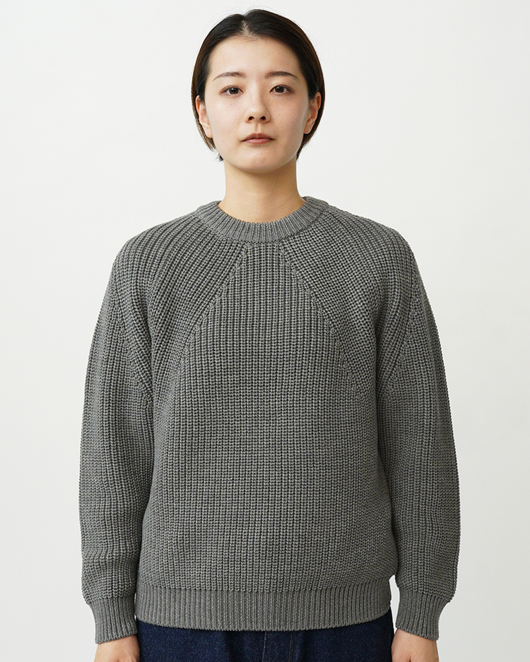 BATONER (WOMEN) / SIGNATURE CREW NECK / MELANGE GRAY