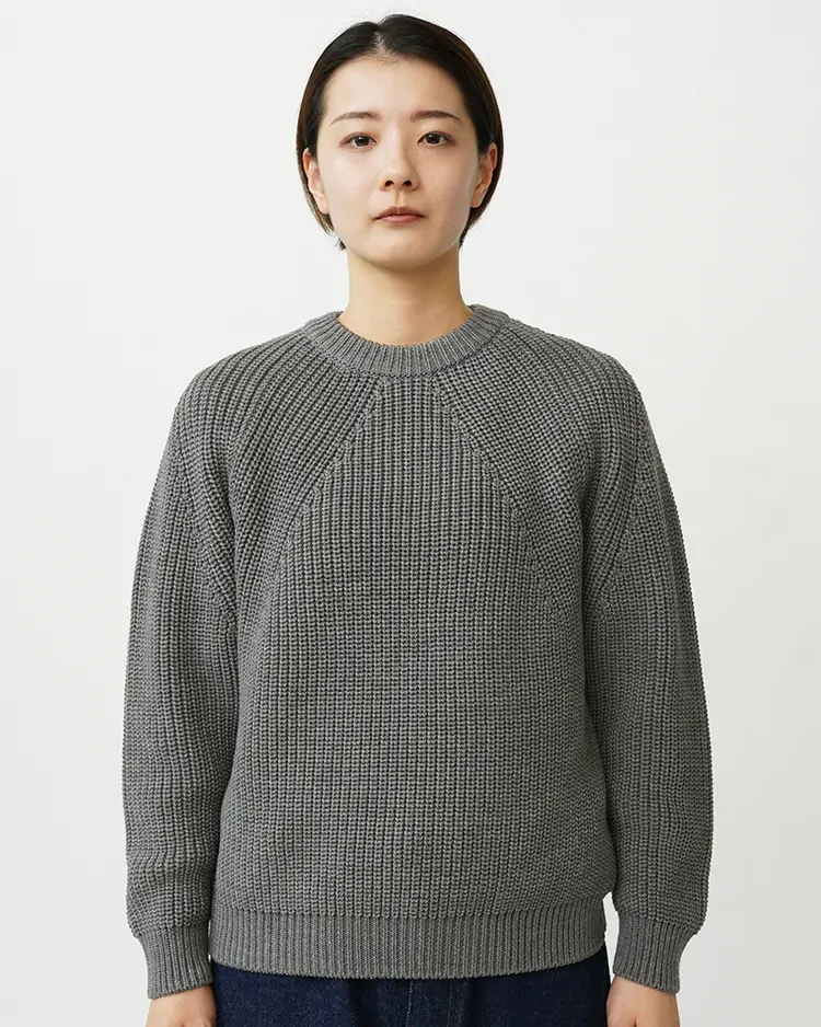 BATONER (WOMEN) / SIGNATURE CREW NECK / MELANGE GRAY