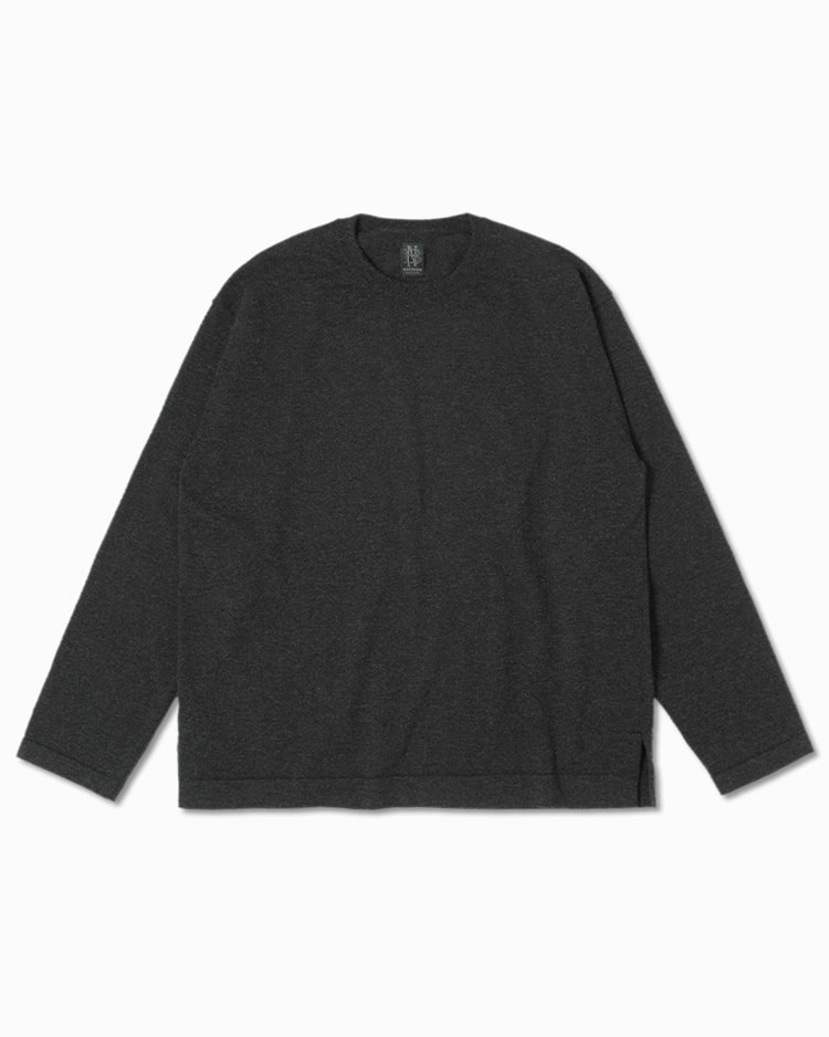 BATONER (MEN) / ALASHAN CASHMERE T-KNIT / MELAGE BLACK