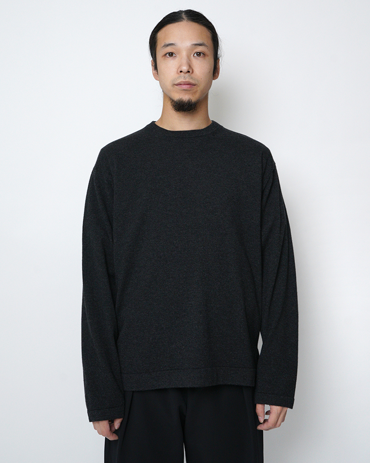 BATONER (MEN) / ALASHAN CASHMERE T-KNIT / MELAGE BLACK