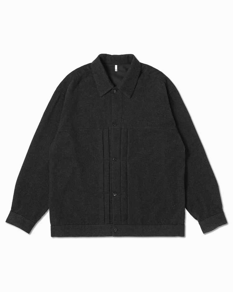 BATONER (MEN) / SHUKUJU CASHMERE G TYPE SHIRT / CHARCOAL