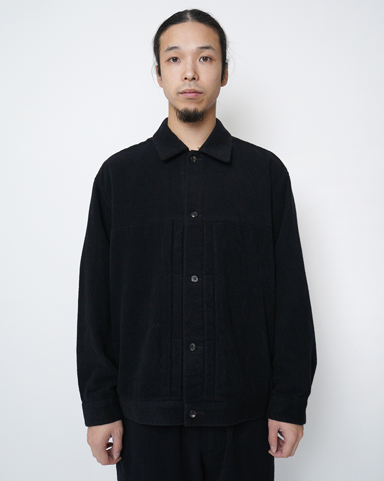 BATONER (MEN) / SHUKUJU CASHMERE G TYPE SHIRT / ROYAL NAVY