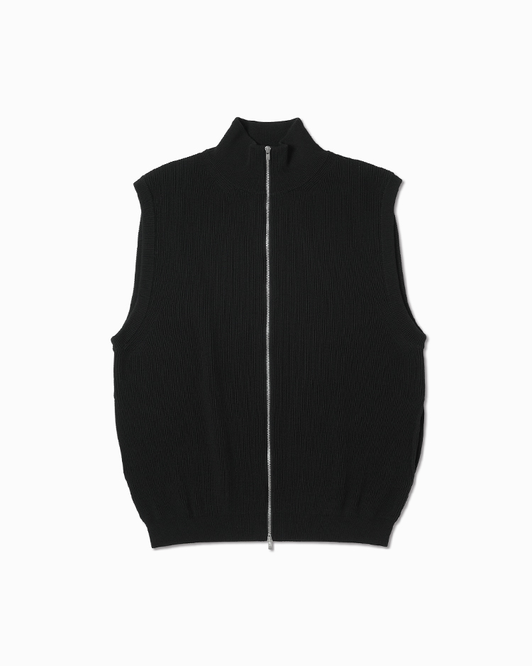 BATONER (MEN) / SUPER HIGH TWIST WOOL DRIVERS VEST / BLACK