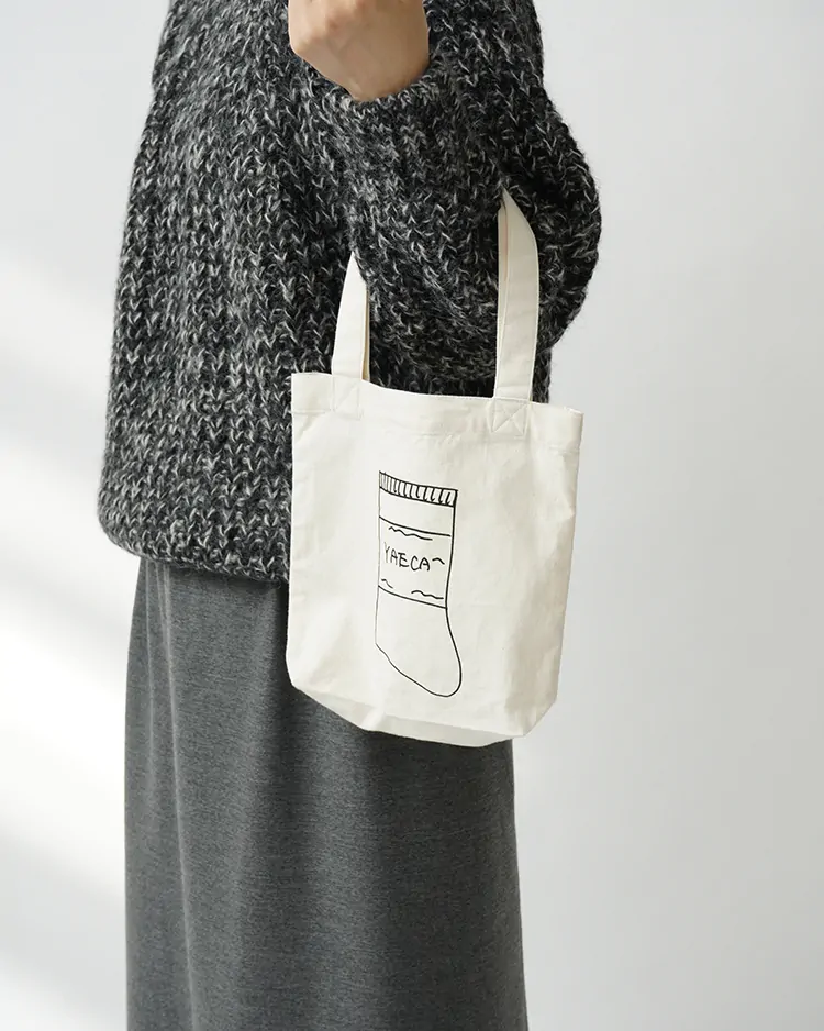 YAECA (WOMEN) / Print Bag S / NATURAL (RIB SOCKS)