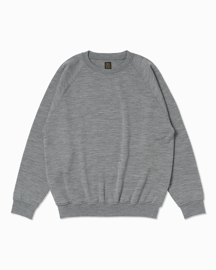 BATONER (MEN) / ALL WOOL URAKE CREW NECK / GREY