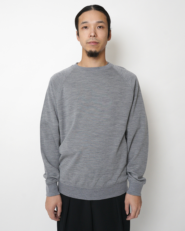 BATONER (MEN) / ALL WOOL URAKE CREW NECK / GREY