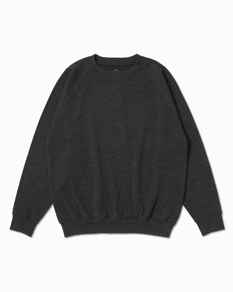 BATONER (MEN) / ALL WOOL URAKE CREW NECK / CHARCOAL