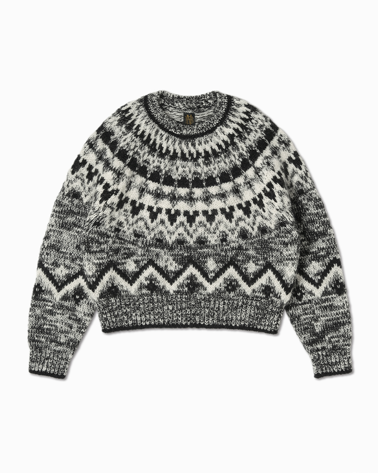 BATONER (WOMEN) / MOHAIR NORDIC CREW NECK / BLACK