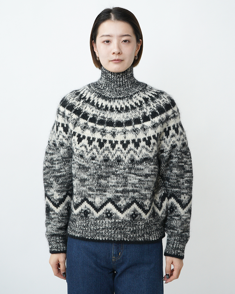 BATONER (WOMEN) / MOHAIR NORDIC TURTLE NECK / BLACK