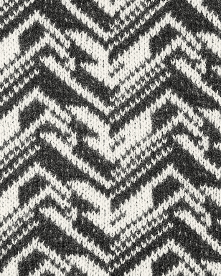 BATONER (WOMEN) / SNOW MOUNTAIN JACQUARD CREW NECK / BLACN × IVORY