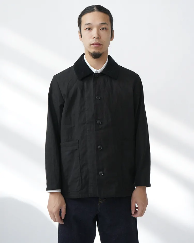 YAECA (MEN) / Short Overcoat-Oiled / BLACK