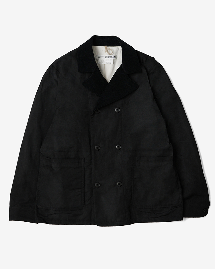 YAECA (MEN) / Double-Breasted Jacket-Oiled / BLACK