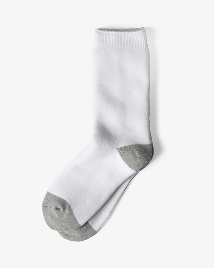 YAECA (WOMEN) / COTTON PILE SOCKS / GRAY x WHITE