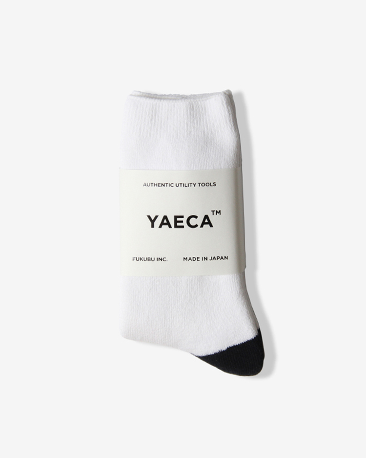 YAECA (MEN) / COTTON PILE SOCKS / NAVY x WHITE