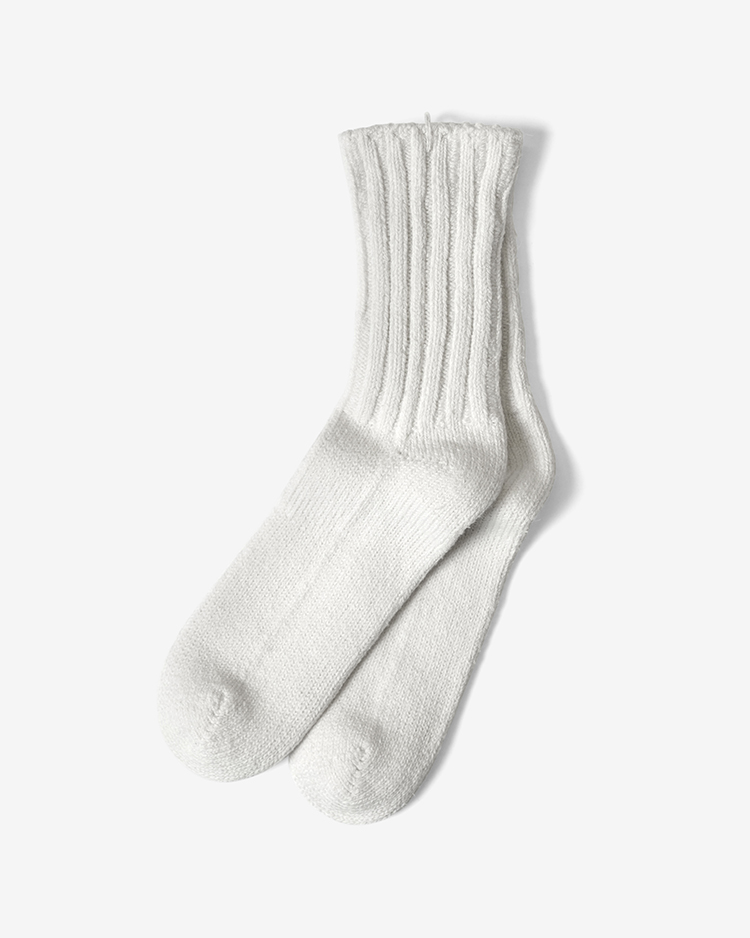 YAECA (WOMEN) / COTTON SILK SOCKS / OFF WHITE