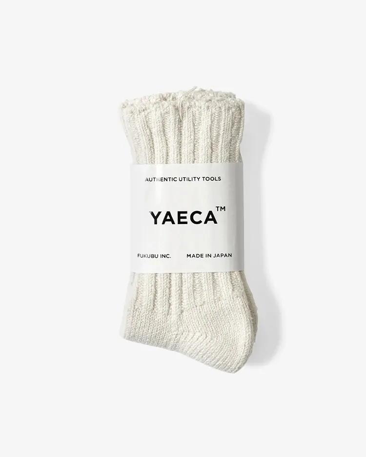 YAECA (WOMEN) / COTTON SILK SOCKS / BEIGE