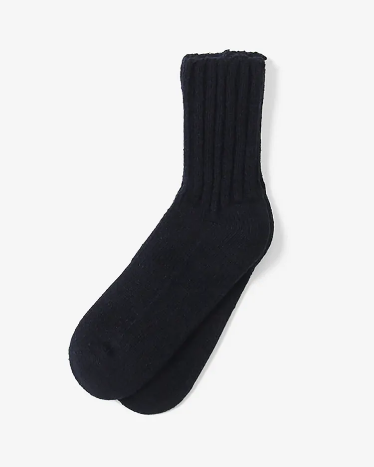 YAECA (WOMEN) / COTTON SILK SOCKS / D.NAVY