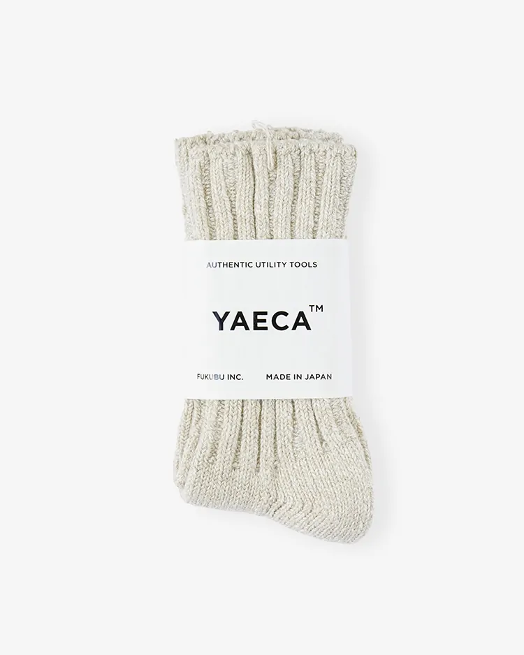 YAECA (WOMEN) / COTTON SILK SOCKS / BEIGE