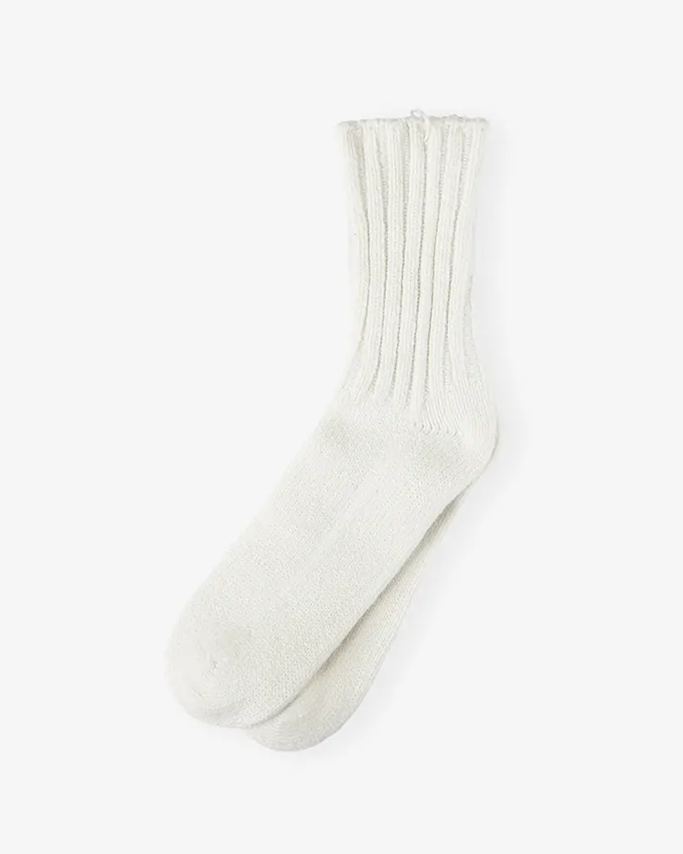 YAECA (MEN) / COTTON SILK SOCKS / OFF WHITE