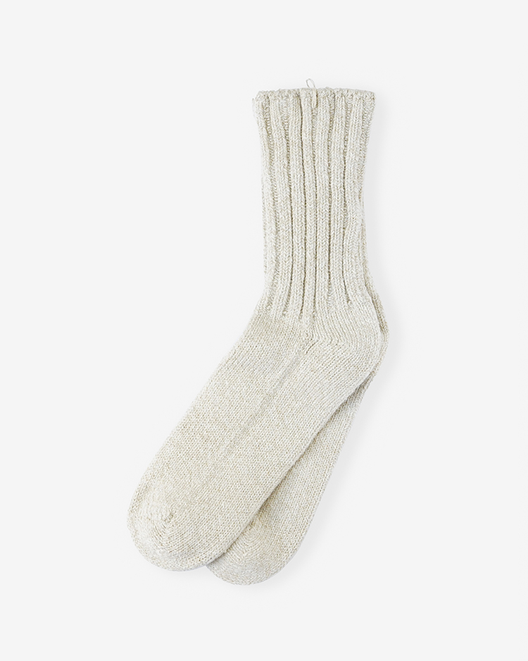YAECA (MEN) / COTTON SILK SOCKS / BEIGE