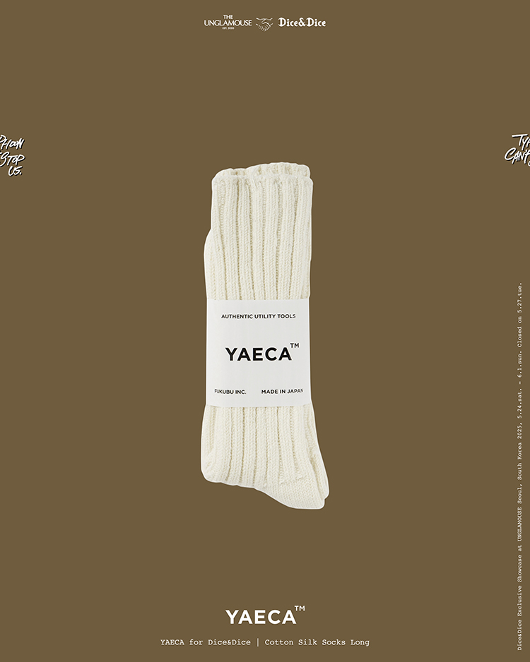 YAECA (WOMEN) / COTTON SILK SOCKS LONG / NATURAL