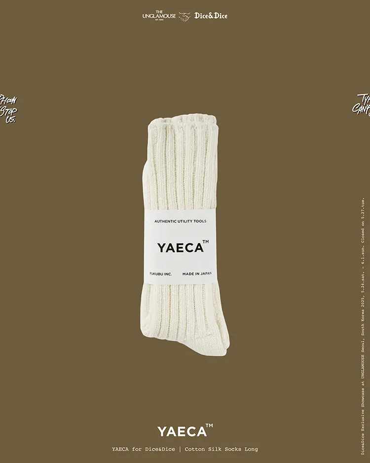 YAECA (WOMEN) / COTTON SILK SOCKS LONG / NATURAL
