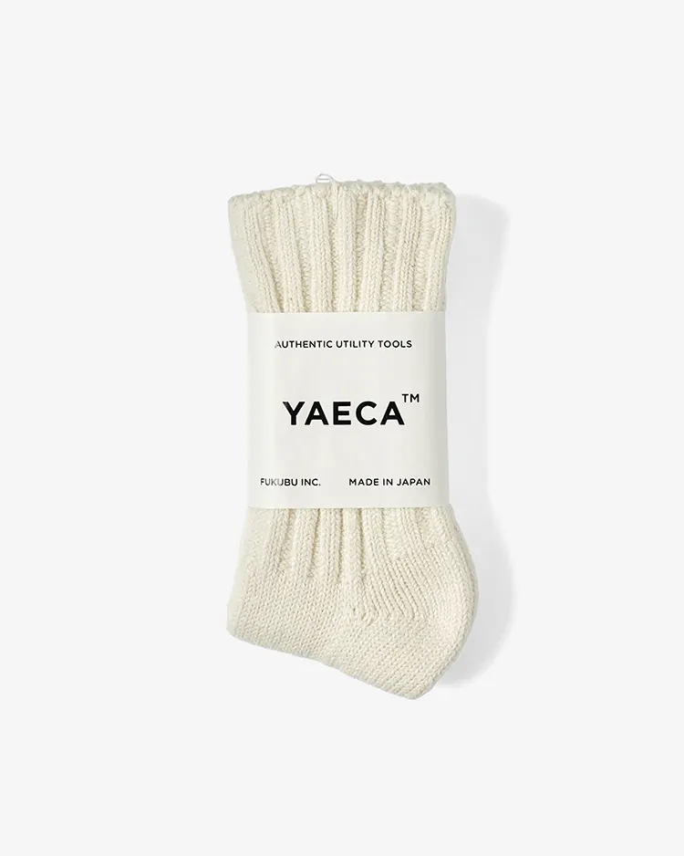 YAECA (WOMEN) / COTTON RIB SOCKS / NATURAL
