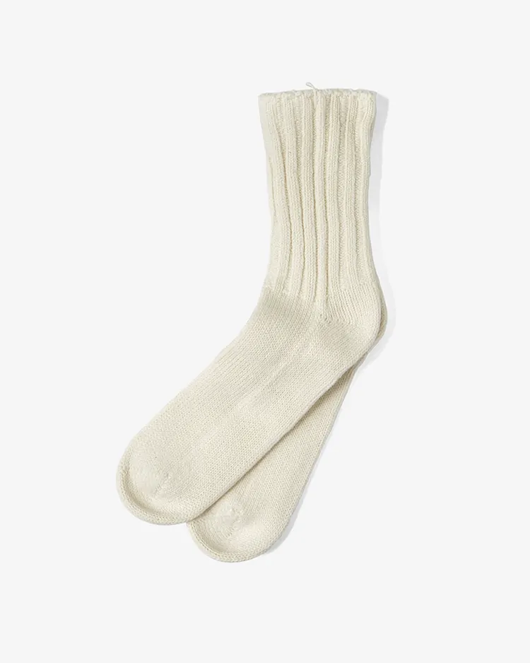 YAECA (WOMEN) / COTTON RIB SOCKS / NATURAL