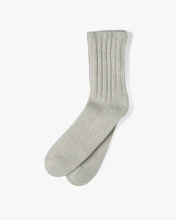 YAECA (WOMEN) / COTTON RIB SOCKS / GRAY