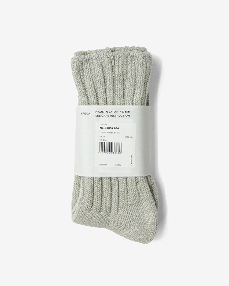YAECA (WOMEN) / Cotton Ribbed Socks / GRAY