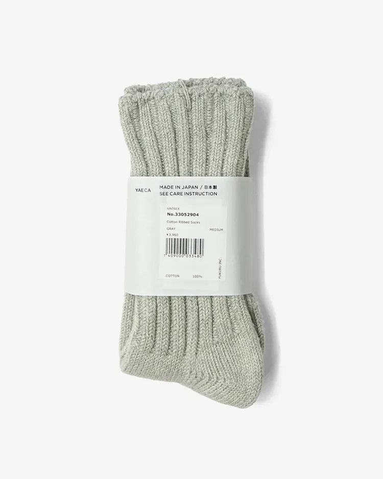 YAECA (WOMEN) / Cotton Ribbed Socks / GRAY