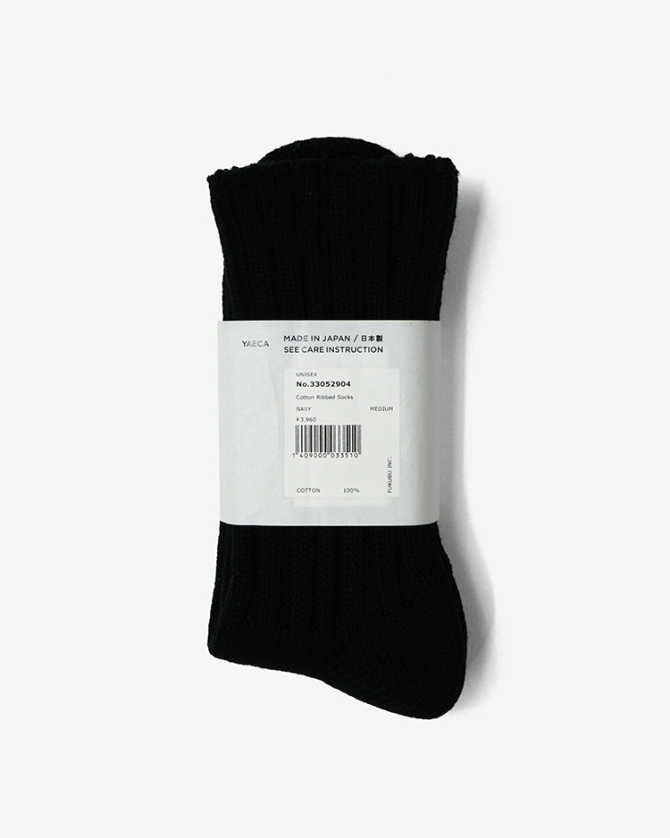 YAECA (WOMEN) / Cotton Ribbed Socks / NAVY