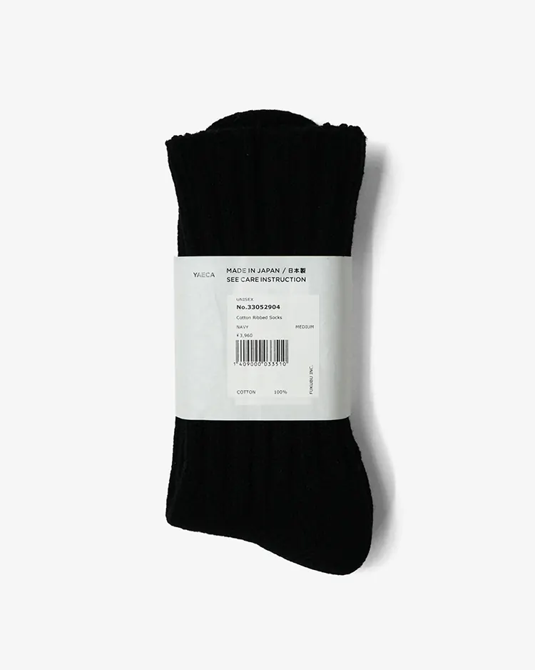YAECA (WOMEN) / Cotton Ribbed Socks / NAVY