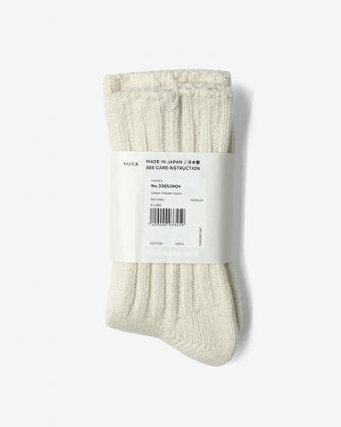  / Cotton Ribbed Socks / NATURAL