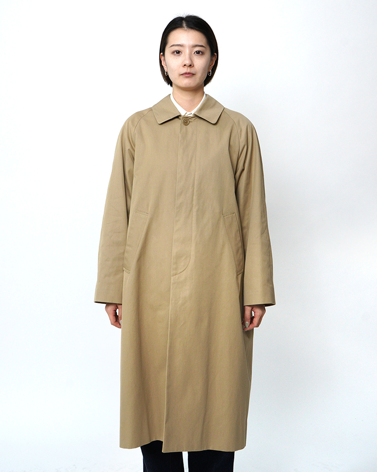 YAECA (WOMEN) / Balmacaan Coat- Standard / KHAKI