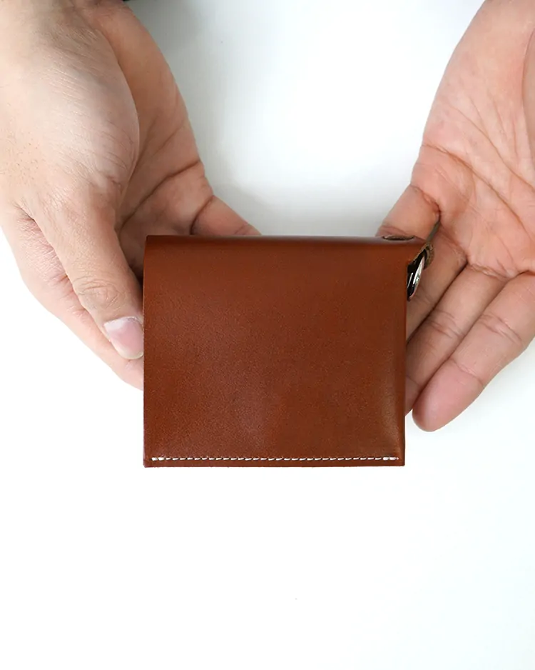 ED ROBERT JUDSON / KREL - RING WALLET SILVER RING / COGNAC