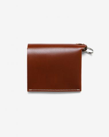  / KREL - RING WALLET SILVER RING / COGNAC